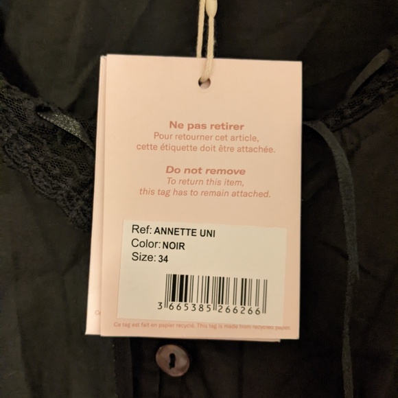NWT Rouje Paris black Annette shirt - Picture 3 of 4
